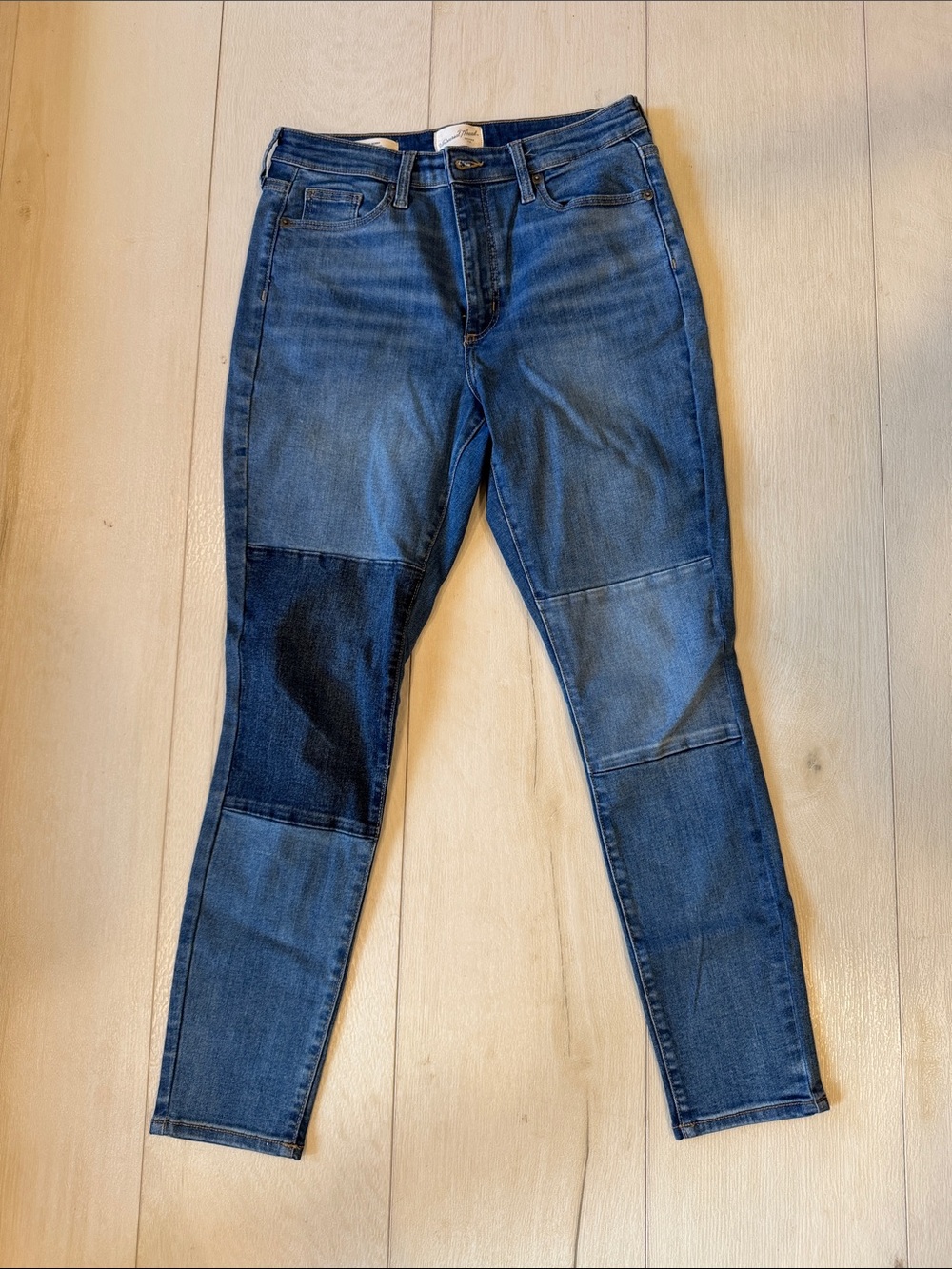 Universal Thread Women's High-Rise Patchwork Jeans - Blue